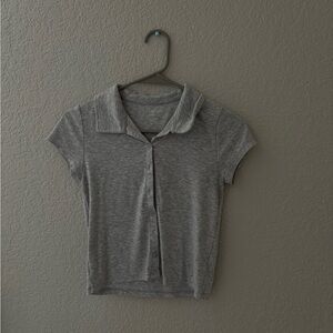 American Eagle Outfitters Gray Button Down Shirt